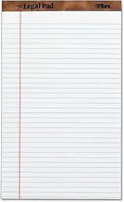 TOPS The Legal Pad Legal Pad, 8-1/2 x 14 Inches, Perforated, White, Legal/Wide Rule, 50 Sheets/Pad, 12 Pads/Pack (7573)