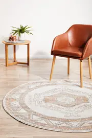 Abode Rug Culture Natural & Peach Aztec Durable Rug