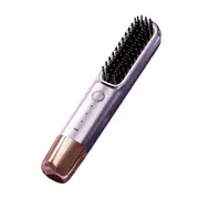 Rechargeable 2-in-1 Cordless Hair Straightener Brush and Curler-Purple