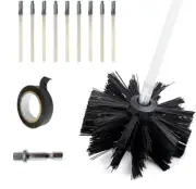 12 Pcs Dryer Vent Duct Cleaner Kit,Chimney Cleaner Brush Clean Rotary Sweep