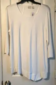 Chico's Zenergy New Ecru Seam Detail Tunic Size 3 (16/18) NWT