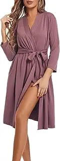 [SUFEINI] Maternity Robe with Matching Swaddle Blanket Set, Maternity Mommy Bathrobe Postpartum Robe Labor Gown