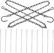 12Pcs Hanging Chains for Flowerpots Bird Feeders Lanterns Replacement Chain Hangers with Hooks Easy to Install and Remove