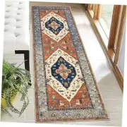 Boho Runner Rug, Non-Slip Non-Shedding 2x6 Rug Runner, 2'x6' Retro Brick Red