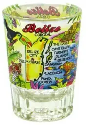 BELIZE DOUBLE SHOT GLASS SHOTGLASS