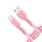 Pink 6ft USB-C Cable Charger Cord Power Wire Type-C for Cell Phones