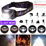 Waterproof Head Torch LED Headlamp Flashlight USB Rechargeable CREE Fish Camping