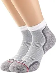 [1000 Mile] Socks - Mens Run Anklet 21 Repreve Twin Pack - Silver-Grey