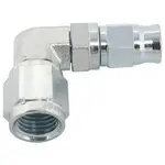 Aeroflow Steel 90 Deg Hose End -4AN B-Nut to -3AN Teflon Hose Zinc - AF203-04-03S