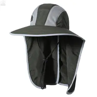 Wide Brim Sun Hat with Neck Flap Men Women UV Protection Sun