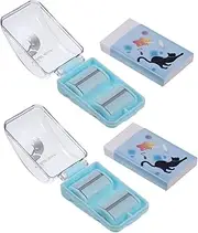 Angoily 2 Sets Collector Cleanser Highlighter Whiteboard Eraser Cleaning Drainer Mini Erasers Portable Home Melts Eraser Shaving Cleaner Retainer Rubbers Erasers Wipe Plastic Sky-Blue