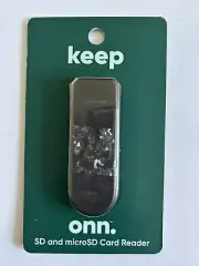 onn. SD & micro-SD Card Reader 20MB/sec read, 25 MB/sec write