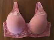 CITY CHIC Rose Pink Soft Mesh Covered Lightly Padded Full Cup Long Line Bra 18F