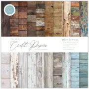 Craft Consortium Double-Sided Paper Pad 8"X8" 30 pack Wood Textures, 20 Designs*