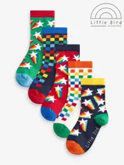 Little Bird by Jools Oliver Multi Star and Checkerboard Socks 5 Pack (160729) | $23 - $28