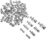 Homoyoyo 40pcs Expansion Screw Concrete Wall Screws Bolt Assortment Petal Nuts Expansion Nut Wall Mounting Bolts Plasterboard Fasteners Gypsum Board Anchors Carbon Steel Silver