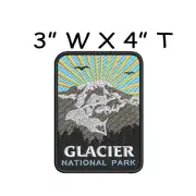 Glacier National Park Patch Embroidered Iron-On Applique Nature Badge Souvenir