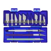 13pcs Art Craft Knife Set Hobby Exacto Knives 9 Types Spare Blades Plastic Box