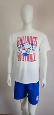 Western Bulldogs AFL AFBUL0839 W24 Mens Short Sleeve Pyjama Set Size XL New