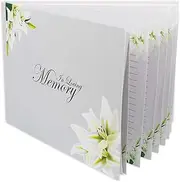 Customoffi Memorial Guest Book - Best for Memorial Service, Registry Book, Condolence and Bereavement Book - Classic and Elegant with 15 Sheets for Names and Memories