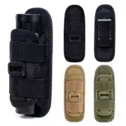 Tactical 360 Degrees Rotatable Flashlight Holster Molle Pouches Belt Torch Case