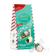 Lindt LINDOR Holiday Assorted Peppermint Chocolate Candy Truffles, 19 oz. Bag