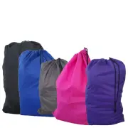 5 x Tall Commercial Laundry Bag with Drawstring Black, Blue, Grey, Pink & Purple