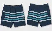 VOLCOM men's $55 MANIC 2 Board Shorts size 36 swim beach 4-way stretch NAVY #12