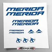 Sticker Set Compatible with Frame MTB Mountain Bike and Helmet | Decals Sticker for Bicycle Lettering Logos | Stickersland® - Merid (Shiny Blue)