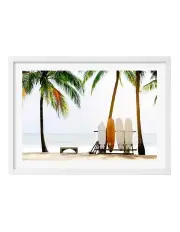 [Profile Australia] Surfboards and Palms Art Print A1 Frame in White