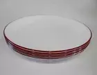 ❤️ 6 Corelle RED RIM DINNER PLATES 10.25" Christmas Holiday Deep Radiant Cherry