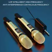 Wireless Microphone UHF Fixed Frequency 2Channel Handheld Mic Micphone for Party