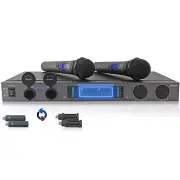 TPro Professional Dual UHF Rechargeable Wireless Microphone System with two Mics