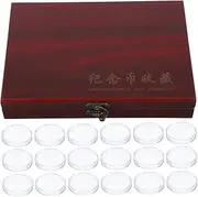 SEWACC 1pc Box Commemorative Coin Storage Box Collection Coin Case Wooden Coin Case Portable Coin Holder Collector Wooden Case Coin Storage Organizer Silver Coin Holder Collection Case
