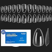 Beetles Gel Nail Tips Soft Nail Extension Set，504Pcs 12 Sizes Pre-Shape Clear Short Almond Nail Tips Press on Soft Gel Nail Tips for Full Cover Soak off False Nails for Nail Art DIY Home Manicure