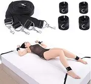 Bed Restraints Kit, Romi Adjustable Fetish Sex Bondage Bedroom BDSM Toy with Hand Cuffs Ankle Cuff for Couple