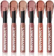 Lipsticks 6 Colors Matte Lipstick Set, New Lipsticks for Women Velvety Liquid lipstick Nude Lipstick Makeup lip stain Long Lasting Waterproof Non-Stick Cup Lip Gloss Sets for Girls(A-6PCS)