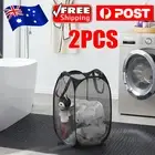 2Pcs Mesh Pop up Laundry Portable Folding Collapsible Easy open Clothes Hamper J