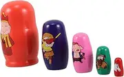 JOINPAYA 5 Pcs Wukong to West Wooden 5 Layer Russian Nesting Dolls Monk for Learning Play Birthday Party Favor Supplies