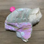 The Children's Place Girls' Holographic Faux Fur Sequin Hat Size 4-7 Years (S-M)