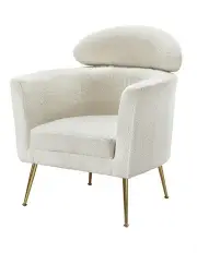 [Artiss] Boucle Fabric Armchair in White