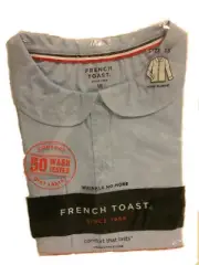 French Toast Girls' Long Sleeve Peter Pan Collar Blouse Light Blue Size 18