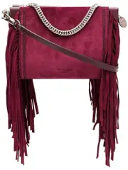 Givenchy Fringe Burgundy Smooth Suede And Leather Shoulder Bag
