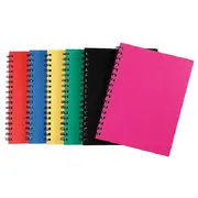 Spirax 510 Notebook Spiral Bound Hard Cover 200 Page A6 (Assorted) [5 Pack]