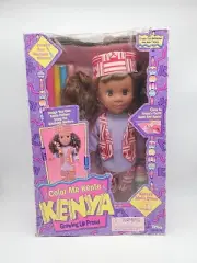 Vintage Rare 1994 Tyco Color Me Kente Kenya Doll W Magic Lotion Markers Accesori