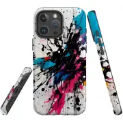 For iPhone 16 Pro Max Case Protective MagSafe Compatible Cover Dark Splatter