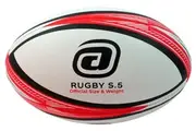 Avaro Club / Match Rugby Union Ball - Red / Black - Size 5