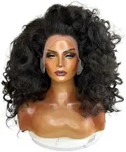 Curly Bob Wig Human Hair Glueless Lace Front Wigs Pre Plucked for Black Women(20inch)