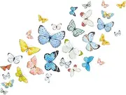 ADECNS Butterfly Wall Sticker Watercolor Colorful Butterfly Peel and Stick Wall Decals Home Dining Room Wall Quotes Wall Sticker Removable Wall Art Sticker for Girls Bedroom Nursery Room Decor