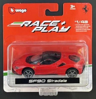 Burago Race & Play SF90 Stradale 1:43 Diecast New 2024